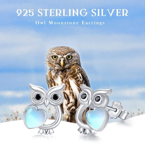 Sterling Silver Owl Earrings-6