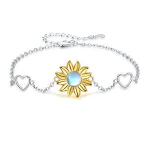 Sterling Silver Sunflower Bracelet-0