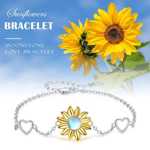 Sterling Silver Sunflower Bracelet-3