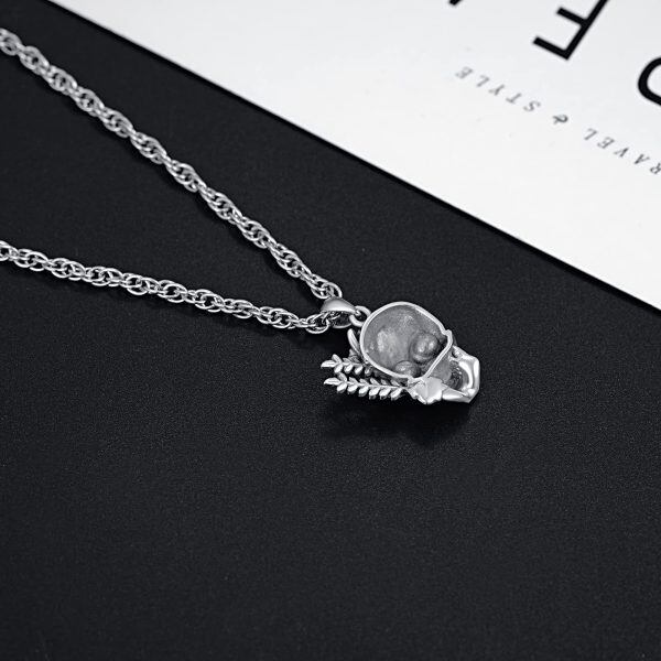 Sterling Silver Skull Necklace -3