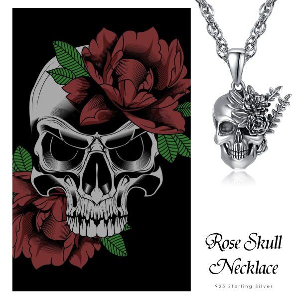 Sterling Silver Skull Necklace -5