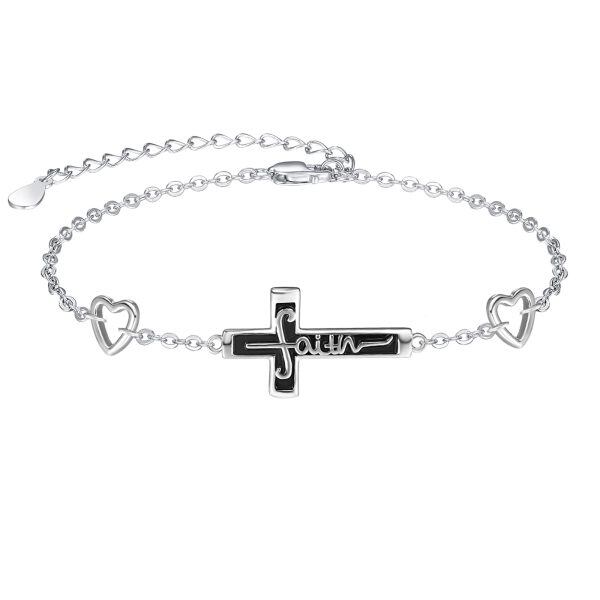 Jewelry of Religious Theme Cross Anchor Faith Bracelet Necklace Christian Jewelry for Women Girls Confirmation Gifts-0