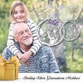 wholesale 925 Sterling Silver Heart-Shaped Grandpa Pendant with Purple Stones and Infinity Design Necklace for Women-0-3