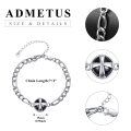 wholesale 925 Sterling Silver Black Onyx Cross Charm Chain Bracelet for Men-0-1