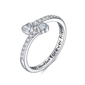 Sterling Silver Always My Mother Forever My Friend Rings -0