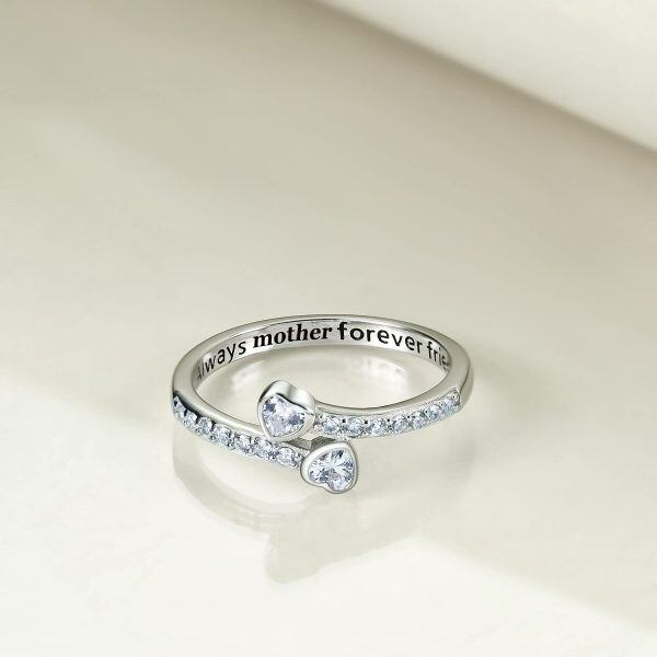 Sterling Silver Always My Mother Forever My Friend Rings -2