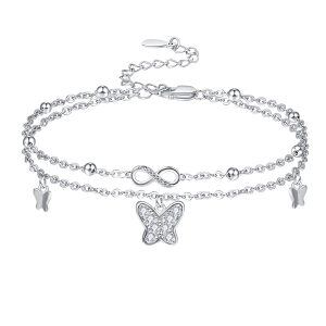 Sterling Silver Anklet Barcelets-0