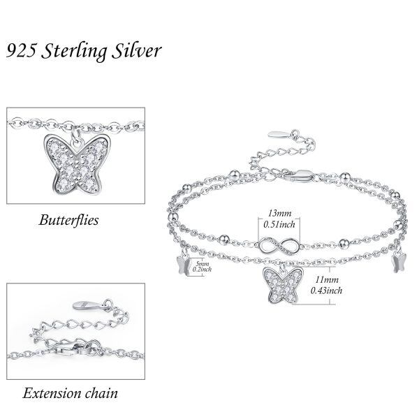 Sterling Silver Anklet Barcelets-2