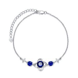 Sterling Silver Clover Anklet Bracelet-0