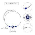 wholesale 925 Sterling Silver Blue Sapphire Flower Anklet Bracelet for Women-0-1