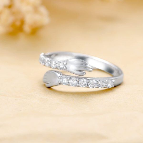 Sterling Silver Hug Ring-2