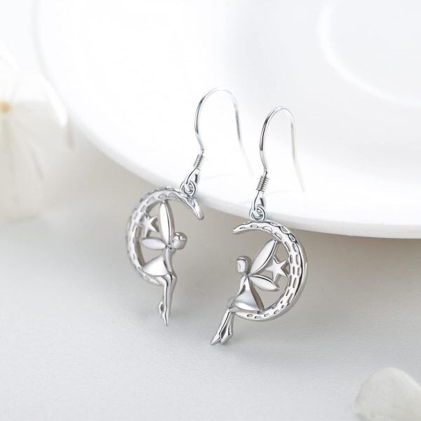 Sterling Silver StoryMidir Fairy Angel Earrings-1