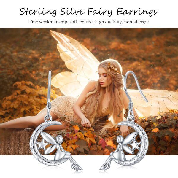 Sterling Silver StoryMidir Fairy Angel Earrings-6