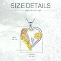 wholesale 925 Sterling Silver Hummingbird Daisy Flower Heart Pendant Necklace for Women-0-3