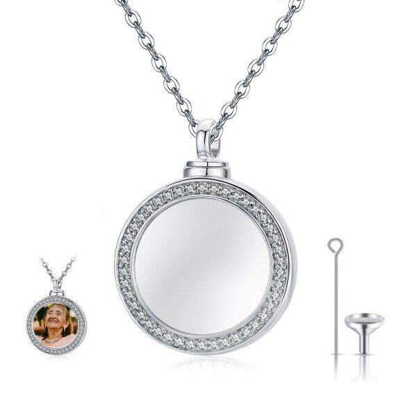 Sterling Silver Photo Locket Necklace-0