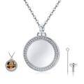 wholesale 925 Sterling Silver Round Crystal Memorial Cremation Pendant with Funnel and Chain-0-0