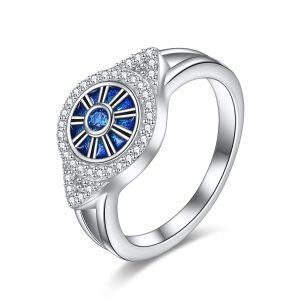 Sterling Silver Evil Eye Ring-0