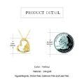 wholesale 14K Gold Heart Shaped Girl and Dog Memorial Pendant Necklace for Women-0-5