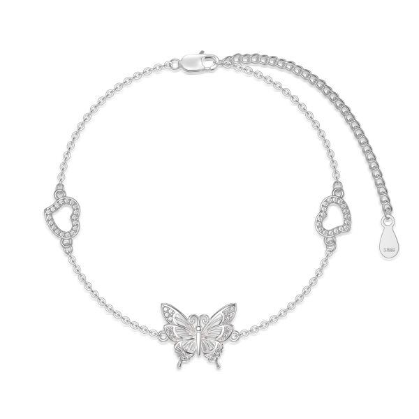 Sterling Silver Butterfly Ankle Bracelets-0