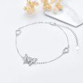 wholesale 925 Sterling Silver Butterfly Anklet with Hearts and Crystals for Women-0-3