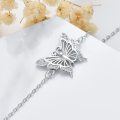 wholesale 925 Sterling Silver Butterfly Anklet with Hearts and Crystals for Women-0-4