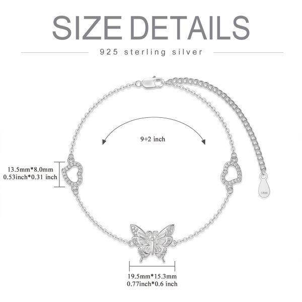 Sterling Silver Butterfly Ankle Bracelets-5