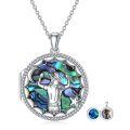 wholesale 925 Sterling Silver Abalone Shell Photo Locket Pendant with Star and Moon Design for Men & Women-0-0