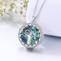 wholesale 925 Sterling Silver Abalone Shell Photo Locket Pendant with Star and Moon Design for Men & Women-0-3