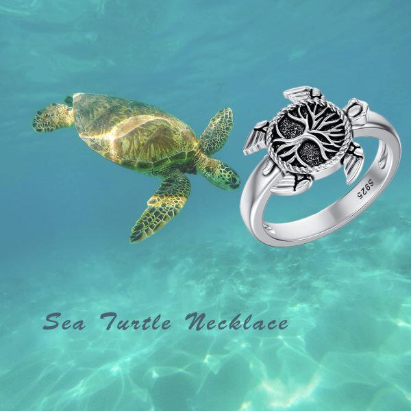 Sterling Silver Sea Turtle Ring -4