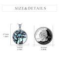 wholesale 925 Sterling Silver Tree of Life with Black Cat and Moonstone Pendant Necklace for Women-0-2