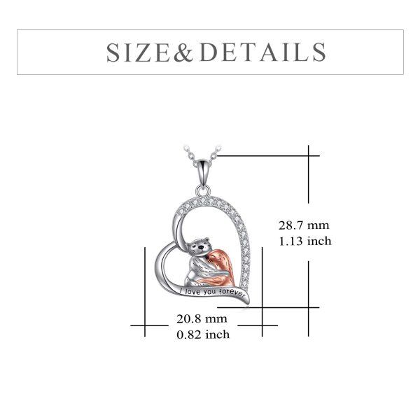 Sterling Silver Sea Otters Necklace-3