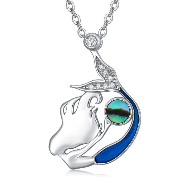 Sterling Silver Sea Mermaid Pendant Necklace-0