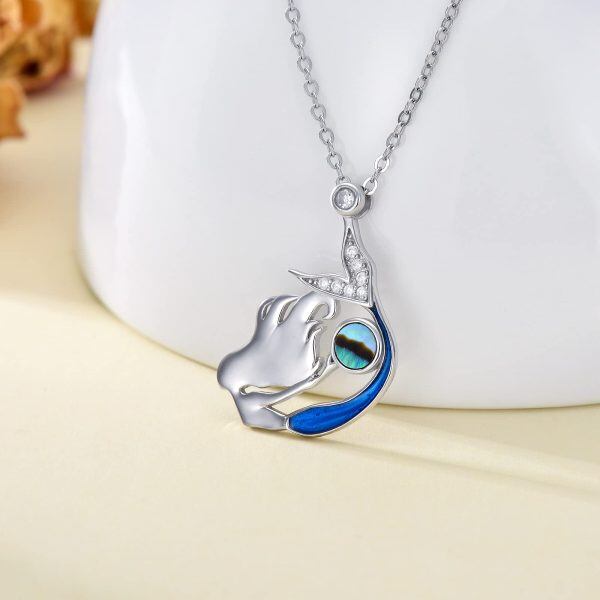 Sterling Silver Sea Mermaid Pendant Necklace-1