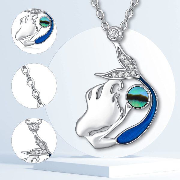 Sterling Silver Sea Mermaid Pendant Necklace-2