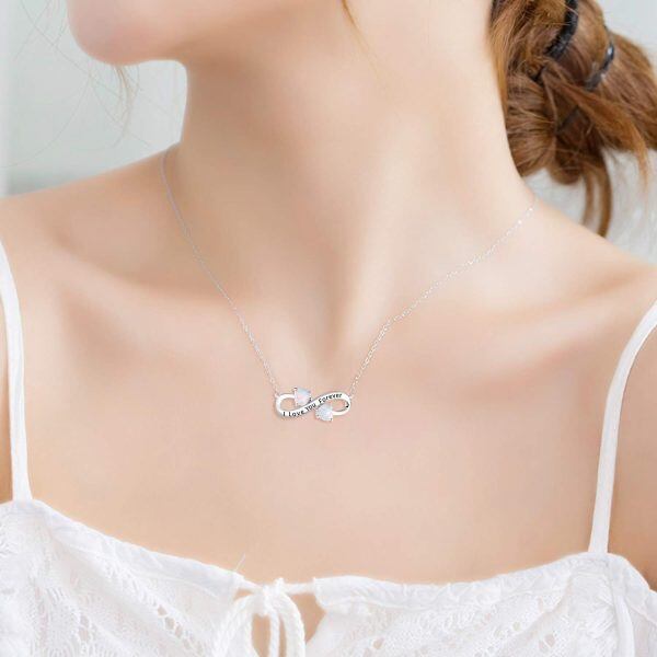 Sterling Silver Infinity Heart Necklace-5