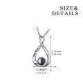 wholesale 925 Sterling Silver Infinity Pendant with I LOVE YOU in 100 Languages - Black Stone Charm Necklace-0-3