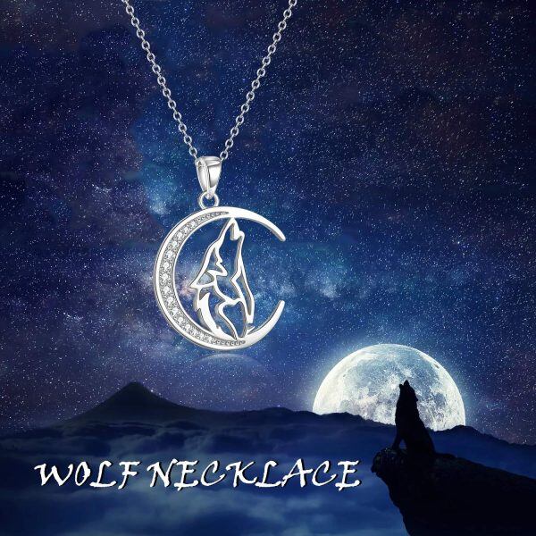 Sterling Silver Wolf Necklace-1