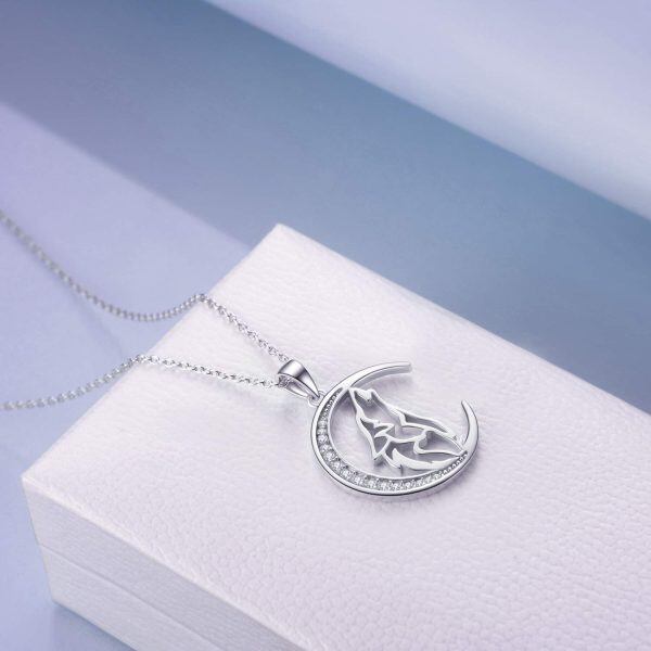 Sterling Silver Wolf Necklace-5