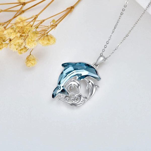 Sterling Silver Dolphin Necklace-3