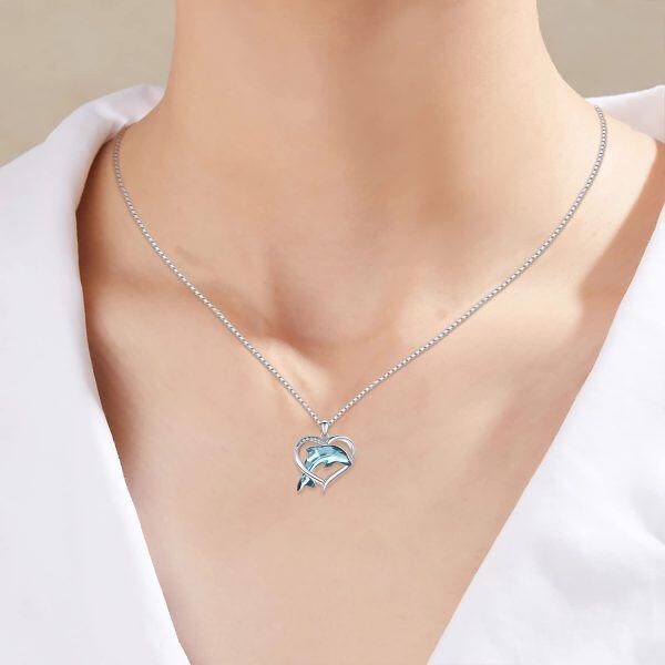 Sterling Silver Dolphin Necklace-2