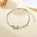 wholesale 925 Sterling Silver Moon & Star Charm Bracelet for Women - Wholesale Jewelry Accessories-0-1