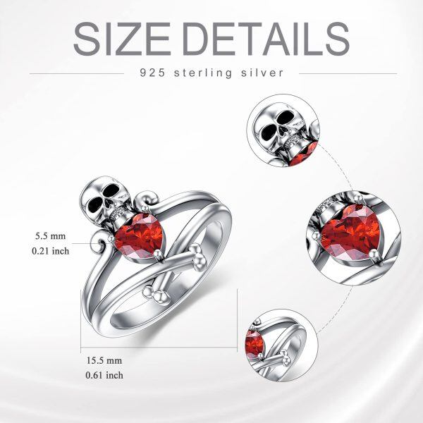 Sterling Silver Skull Head Rings -5