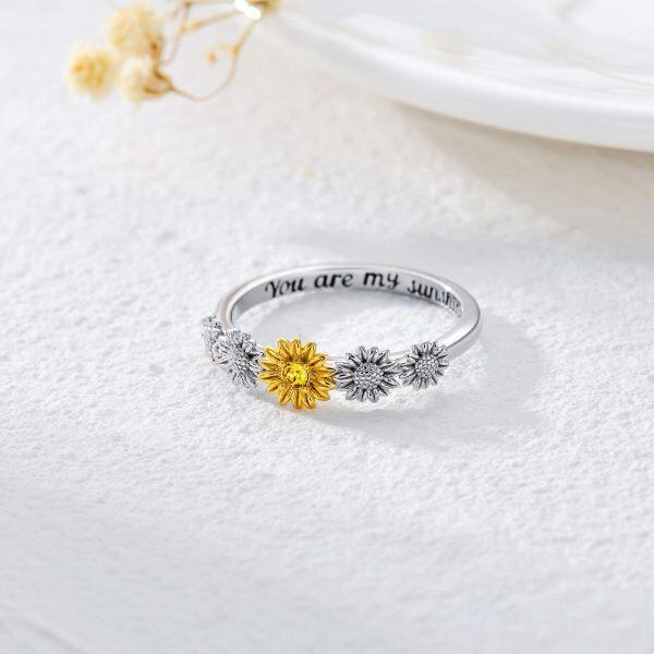 Sterling Silver Sunflower Ring -1