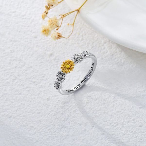 Sterling Silver Sunflower Ring -2