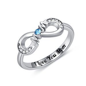 Sterling Silver Infinity Mother Ring-0