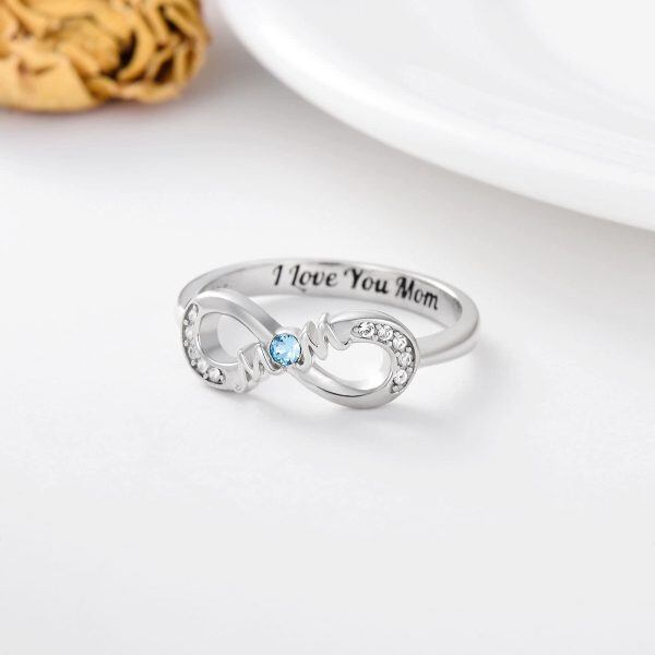 Sterling Silver Infinity Mother Ring-2