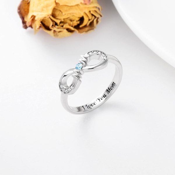 Sterling Silver Infinity Mother Ring-5