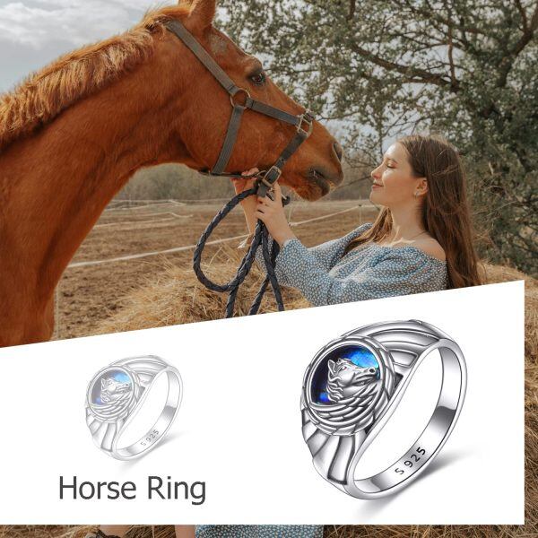 Sterling Silver Horse Ring -5