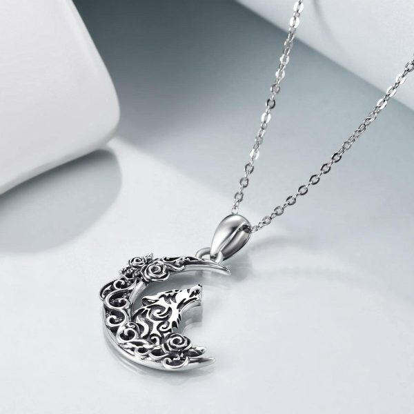 Sterling Silver Wolf Necklace -1