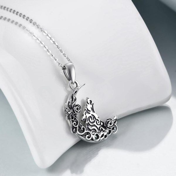 Sterling Silver Wolf Necklace -2